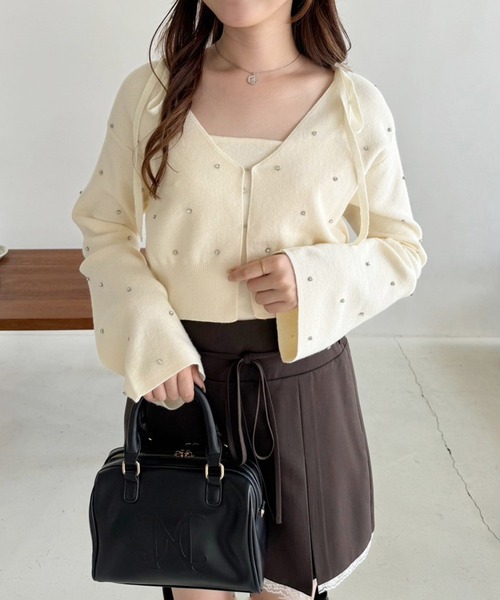 one after another NICE CLAUP（ワンアフターアナザーナイスクラップ）の「レースボックスプリーツミニスカート【セットアップジャケットあり】（スカート・レディース・杢グレー/ブラウン/ベージュ・SMALL/MEDIUM）」の8枚目の写真