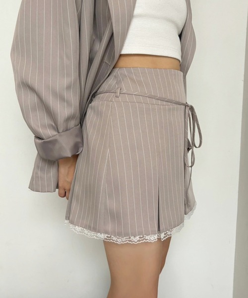 one after another NICE CLAUP（ワンアフターアナザーナイスクラップ）の「レースボックスプリーツミニスカート【セットアップジャケットあり】（スカート・レディース・杢グレー/ブラウン/ベージュ・SMALL/MEDIUM）」の16枚目の写真