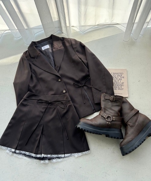 one after another NICE CLAUP（ワンアフターアナザーナイスクラップ）の「レースボックスプリーツミニスカート【セットアップジャケットあり】（スカート・レディース・杢グレー/ブラウン/ベージュ・SMALL/MEDIUM）」の21枚目の写真