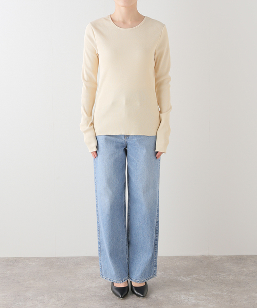 LORO(ロロ)の「Loro / ローロ 2WAY Twist Long Tee(Tシャツ/カットソー・レディース・ブラック/アイボリー・FREE)」の14枚目の写真