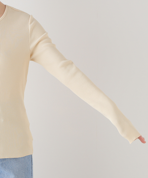 LORO(ロロ)の「Loro / ローロ 2WAY Twist Long Tee(Tシャツ/カットソー・レディース・ブラック/アイボリー・FREE)」の21枚目の写真