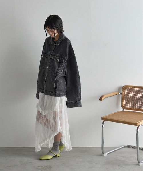 THE YOn(ザヨン)の「イレギュラーヘムティアードレーススカート(スカート・レディース・ブラック/ホワイト・FREE)」の10枚目の写真