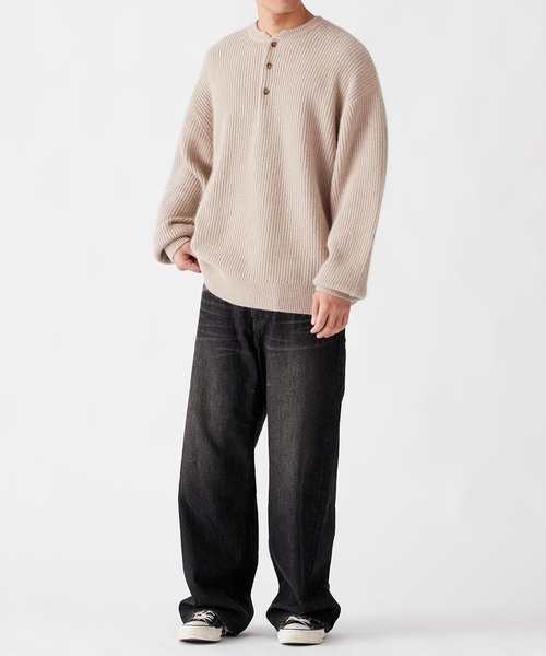 B.C STOCK(ベーセーストック)の「SOFT ANGORA BLEND アゼヘンリーネックニット(ニット/セーター・メンズ・ブラック/ベージュ/グリーン・MEDIUM/LARGE)」の22枚目の写真