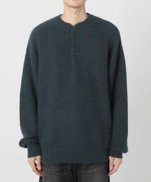 B.C STOCK(ベーセーストック)の「SOFT ANGORA BLEND アゼヘンリーネックニット(ニット/セーター・メンズ・ブラック/ベージュ/グリーン・MEDIUM/LARGE)」の7枚目の写真