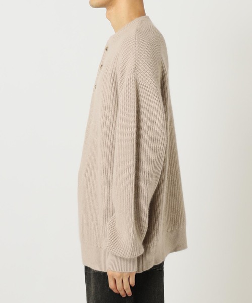 B.C STOCK(ベーセーストック)の「SOFT ANGORA BLEND アゼヘンリーネックニット(ニット/セーター・メンズ・ブラック/ベージュ/グリーン・MEDIUM/LARGE)」の14枚目の写真