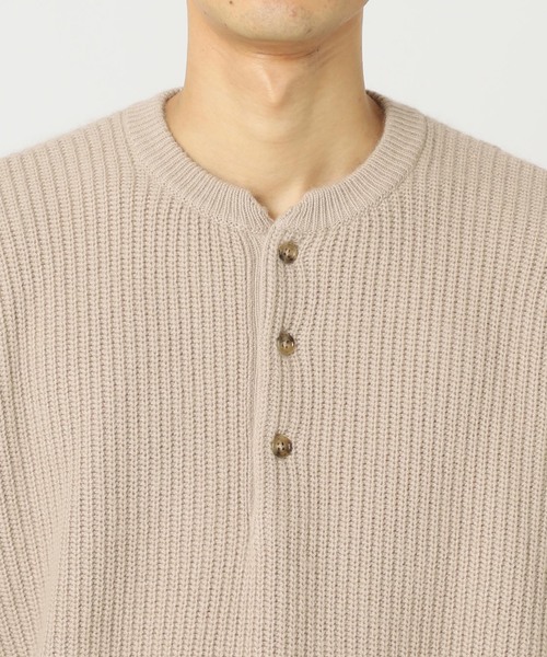 B.C STOCK(ベーセーストック)の「SOFT ANGORA BLEND アゼヘンリーネックニット(ニット/セーター・メンズ・ブラック/ベージュ/グリーン・MEDIUM/LARGE)」の11枚目の写真