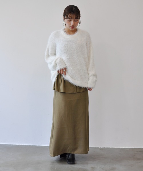 Meli rich(メリーリッチ)の「フェザーニットプルオーバー(ニット/セーター・レディース・アイボリー/ブラック/ターコイズブルー/オフホワイト/ブラック系その他/グレー・MEDIUM)」の21枚目の写真