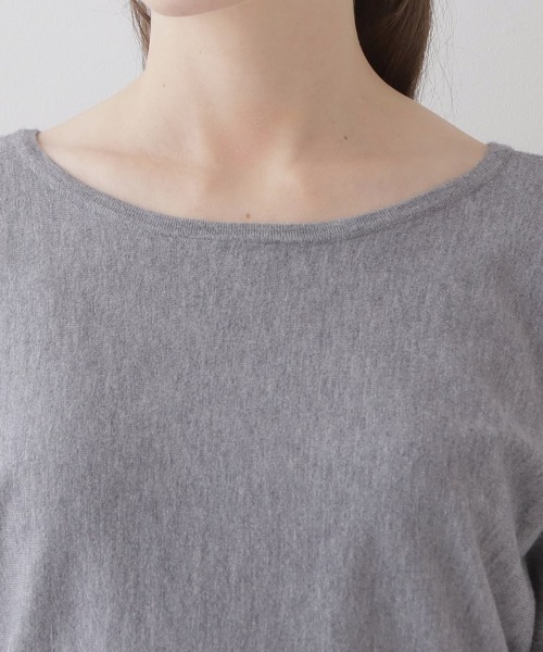 couture brooch（クチュールブローチ）の「【美シルエットニット】リボン2WAYフェイクパール袖ドルマンニット（ニット/セーター・レディース・アイボリー/ライトグレー/ブラック/ボルドー/グレー系4・38/42）」の21枚目の写真