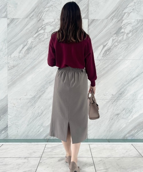 couture brooch（クチュールブローチ）の「【美シルエットニット】リボン2WAYフェイクパール袖ドルマンニット（ニット/セーター・レディース・アイボリー/ライトグレー/ブラック/ボルドー/グレー系4・38/42）」の11枚目の写真