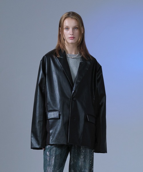 selle glant(セレグランテ)の「TAILORED SWITCHING JACKET/テーラードスイッチングジャケット(テーラードジャケット・メンズ・ブラック/カーキ・SMALL/MEDIUM/LARGE)」の3枚目の写真