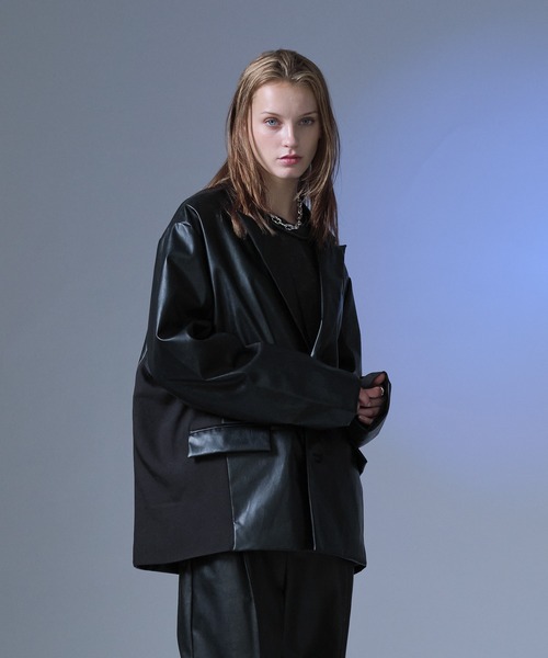 selle glant(セレグランテ)の「TAILORED SWITCHING JACKET/テーラードスイッチングジャケット(テーラードジャケット・メンズ・ブラック/カーキ・SMALL/MEDIUM/LARGE)」の5枚目の写真