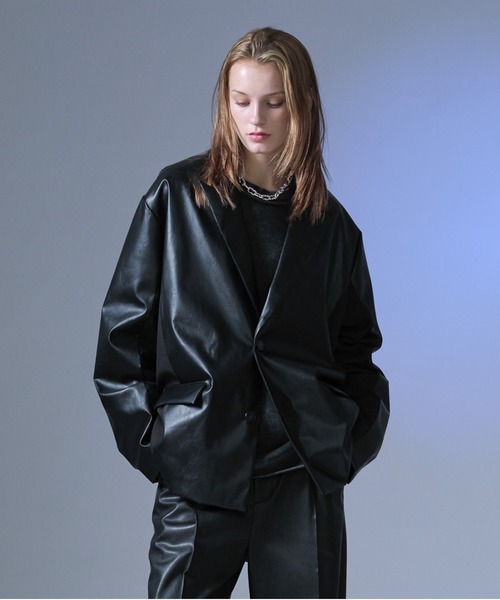 selle glant(セレグランテ)の「TAILORED SWITCHING JACKET/テーラードスイッチングジャケット(テーラードジャケット・メンズ・ブラック/カーキ・SMALL/MEDIUM/LARGE)」の4枚目の写真