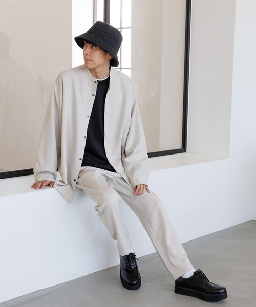 LAKOLE(ラコレ)の「ドライウーリーバンドシャツ / 145417(シャツ/ブラウス・メンズ・ブラック/ライトグレー/ブラウン・LARGE/X-LARGE/MEDIUM)」の21枚目の写真