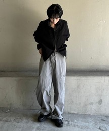 Chikashitsu + | ストリートファッション Chikashitsu + OaKS チカシツプラスオークス shirring design nylon pants シャーリングデザインナイロンパンツ シャーリングパンツ ストリングパンツ パラシュートパンツ 韓国ファッション 韓国 ストリート(カーゴパンツ)