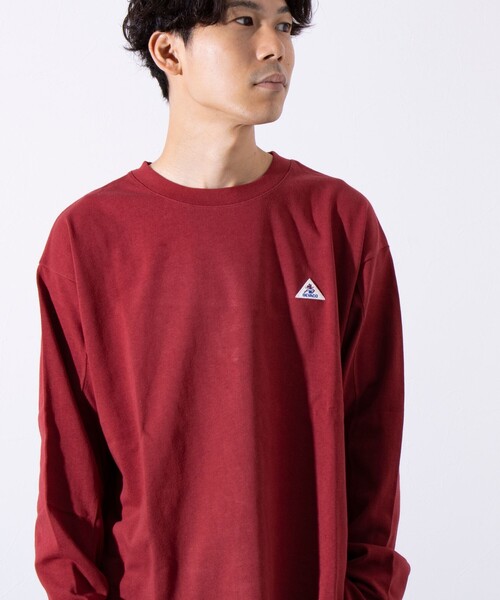 GEVACO（ゲバコ）の「【GEVACO/ゲバコ】ワンポイントロゴ クルーネック 長袖Tシャツ サイドスリット（Tシャツ/カットソー・メンズ・レッド/チャコールグレー/ホワイト/イエロー/オートミール・S/M/L）」の5枚目の写真