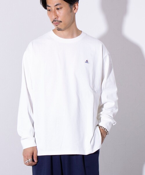 GEVACO（ゲバコ）の「【GEVACO/ゲバコ】ワンポイントロゴ クルーネック 長袖Tシャツ サイドスリット（Tシャツ/カットソー・メンズ・レッド/チャコールグレー/ホワイト/イエロー/オートミール・S/M/L）」の10枚目の写真