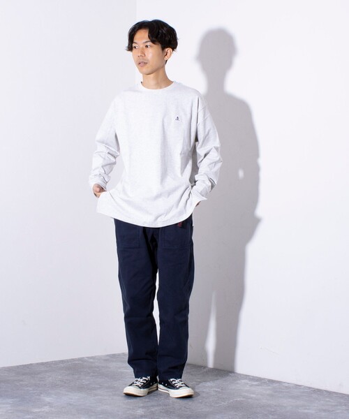 GEVACO（ゲバコ）の「【GEVACO/ゲバコ】ワンポイントロゴ クルーネック 長袖Tシャツ サイドスリット（Tシャツ/カットソー・メンズ・レッド/チャコールグレー/ホワイト/イエロー/オートミール・S/M/L）」の20枚目の写真