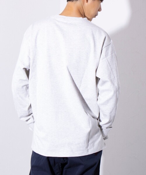 GEVACO（ゲバコ）の「【GEVACO/ゲバコ】ワンポイントロゴ クルーネック 長袖Tシャツ サイドスリット（Tシャツ/カットソー・メンズ・レッド/チャコールグレー/ホワイト/イエロー/オートミール・S/M/L）」の12枚目の写真