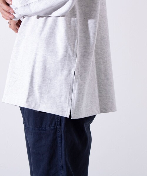 GEVACO（ゲバコ）の「【GEVACO/ゲバコ】ワンポイントロゴ クルーネック 長袖Tシャツ サイドスリット（Tシャツ/カットソー・メンズ・レッド/チャコールグレー/ホワイト/イエロー/オートミール・S/M/L）」の15枚目の写真