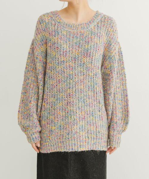 ITEMS URBANRESEARCH(アイテムズ アーバンリサーチ)の「シアーネップニット(ニット/セーター・レディース・ピンク/ネイビー/グレー・FREE)」の7枚目の写真