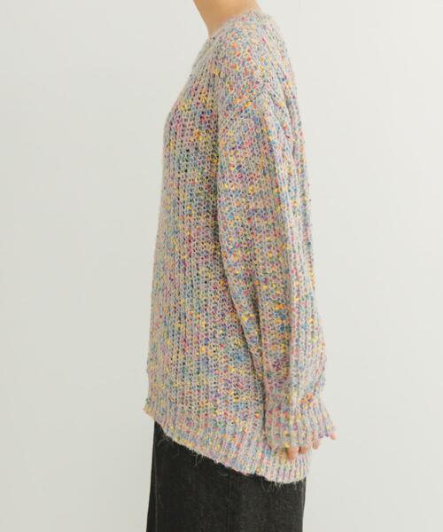 ITEMS URBANRESEARCH(アイテムズ アーバンリサーチ)の「シアーネップニット(ニット/セーター・レディース・ピンク/ネイビー/グレー・FREE)」の8枚目の写真