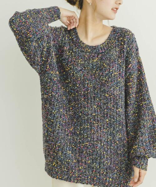 ITEMS URBANRESEARCH(アイテムズ アーバンリサーチ)の「シアーネップニット(ニット/セーター・レディース・ピンク/ネイビー/グレー・FREE)」の14枚目の写真