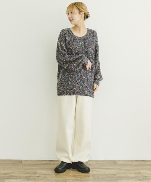 ITEMS URBANRESEARCH(アイテムズ アーバンリサーチ)の「シアーネップニット(ニット/セーター・レディース・ピンク/ネイビー/グレー・FREE)」の16枚目の写真