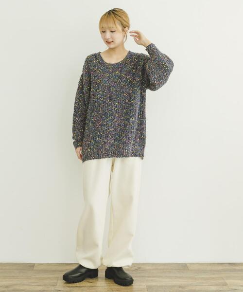 ITEMS URBANRESEARCH(アイテムズ アーバンリサーチ)の「シアーネップニット(ニット/セーター・レディース・ピンク/ネイビー/グレー・FREE)」の17枚目の写真