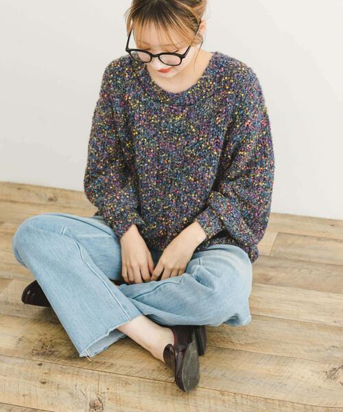ITEMS URBANRESEARCH(アイテムズ アーバンリサーチ)の「シアーネップニット(ニット/セーター・レディース・ピンク/ネイビー/グレー・FREE)」の18枚目の写真