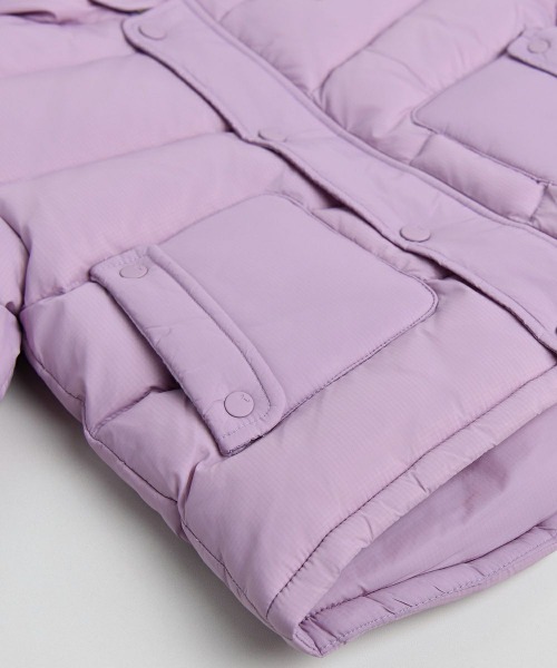 moimoln（モイモルン）の「【ReRe】エンチョコート（ダウンジャケット/コート・キッズ・カーキ/ライトパープル・90cm/100cm/110cm/120cm）」の14枚目の写真