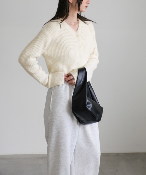 select MOCA（セレクトモカ）の「Vネックシャギーリブショートカーディガン（カーディガン/ボレロ・レディース・ブラウン/チャコール/ベージュ/アイボリー・FREE）」の17枚目の写真