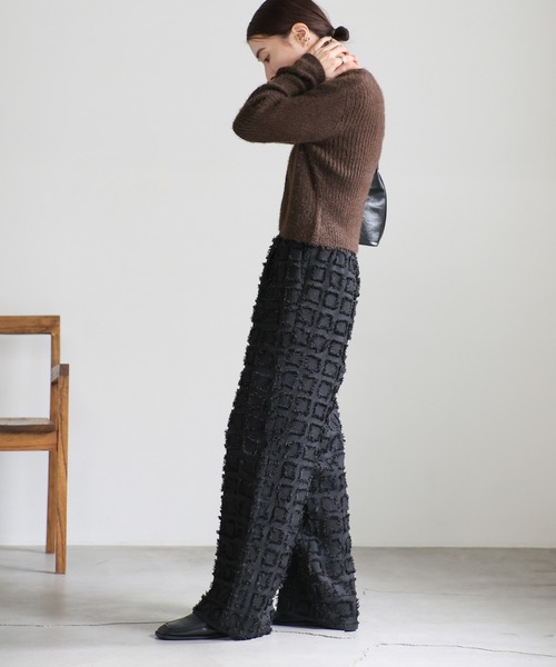 select MOCA（セレクトモカ）の「Vネックシャギーリブショートカーディガン（カーディガン/ボレロ・レディース・ブラウン/チャコール/ベージュ/アイボリー・FREE）」の7枚目の写真