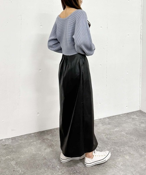 archives（アルシーヴ）の「ＦＺＩＰフェイクレザータイトスカート（スカート・レディース・ブラック/ブラウン・MEDIUM）」の10枚目の写真