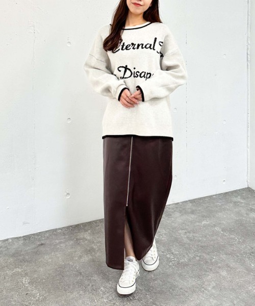 archives（アルシーヴ）の「ＦＺＩＰフェイクレザータイトスカート（スカート・レディース・ブラック/ブラウン・MEDIUM）」の16枚目の写真