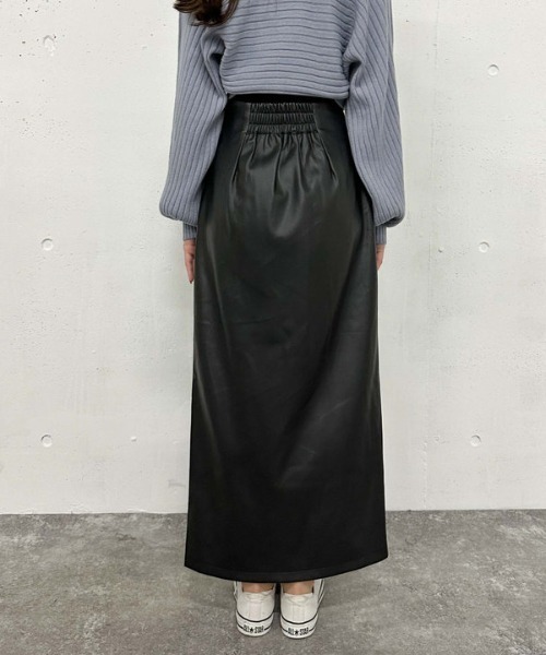 archives（アルシーヴ）の「ＦＺＩＰフェイクレザータイトスカート（スカート・レディース・ブラック/ブラウン・MEDIUM）」の21枚目の写真