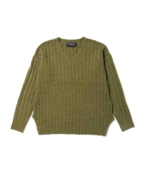 BEAMS LIGHTS Women's（ビームスライツ ウィメンズ）の「BEAMS LIGHTS / Vネックワイドリブ プルオーバー（ニット/セーター・レディース・オフホワイト/グレー/オリーブ・ONE SIZE）」の4枚目の写真