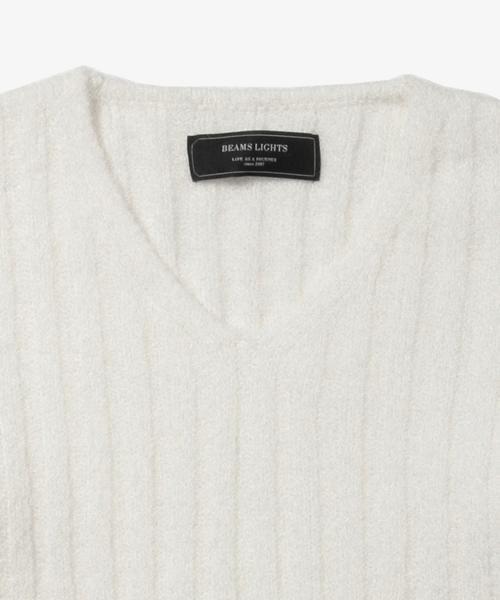 BEAMS LIGHTS Women's（ビームスライツ ウィメンズ）の「BEAMS LIGHTS / Vネックワイドリブ プルオーバー（ニット/セーター・レディース・オフホワイト/グレー/オリーブ・ONE SIZE）」の18枚目の写真
