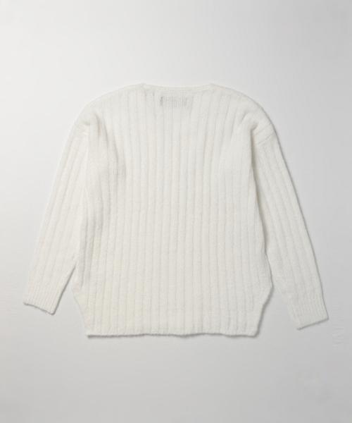BEAMS LIGHTS Women's（ビームスライツ ウィメンズ）の「BEAMS LIGHTS / Vネックワイドリブ プルオーバー（ニット/セーター・レディース・オフホワイト/グレー/オリーブ・ONE SIZE）」の9枚目の写真