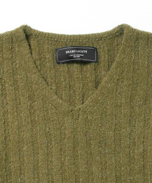 BEAMS LIGHTS Women's（ビームスライツ ウィメンズ）の「BEAMS LIGHTS / Vネックワイドリブ プルオーバー（ニット/セーター・レディース・オフホワイト/グレー/オリーブ・ONE SIZE）」の17枚目の写真