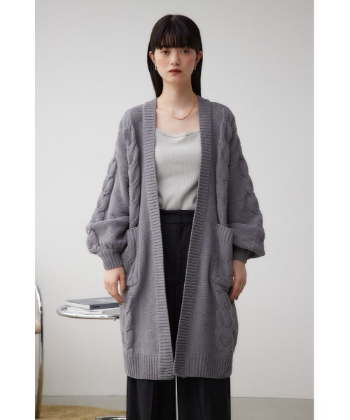 セール】シェニールケーブルニットロングカーディガン（カーディガン