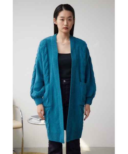 セール】シェニールケーブルニットロングカーディガン（カーディガン