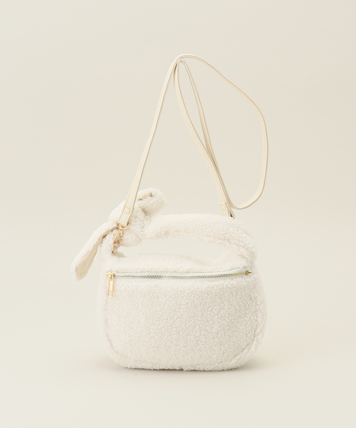 T・S・L（ティーエスエル）の「T.S.L/ティーエスエル ボアハンドバッグ（ショルダーバッグ・レディース・ブラック/アイボリー/ライトグリーン・FREE）」の2枚目の写真