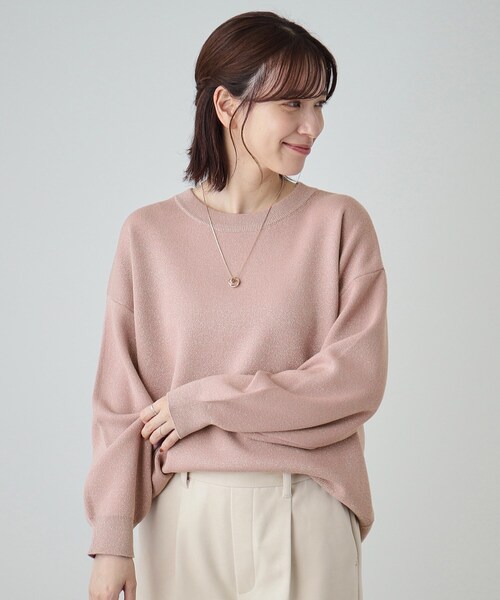 セール】【洗える/S-LL】シンプルながら華やか ラメ入りスウェット