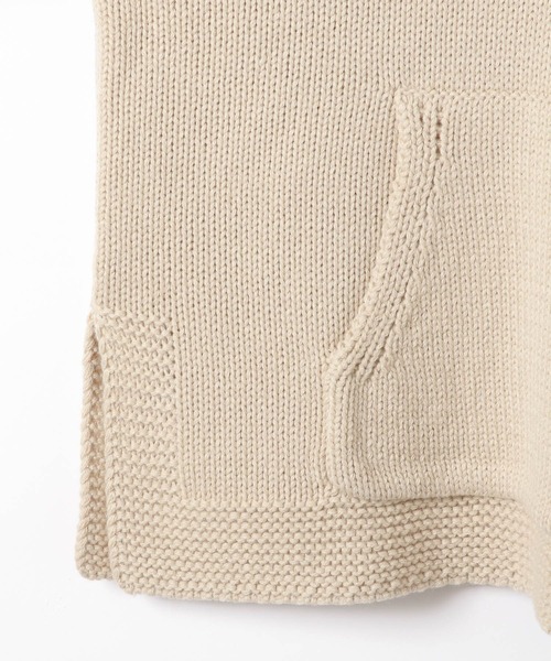 BAYFLOW（ベイフロー）の「[柔らかでチクチクしにくい]スキッパーニットフーディ（ニット/セーター・レディース・ベージュ/チャコール・FREE）」の16枚目の写真