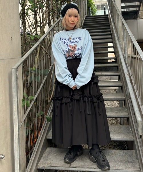 Candy Stripper（キャンディストリッパー）の「I'M GOING SWEAT ワンピース（スウェット・レディース・オフホワイト/ライトブルー/ネイビー/ヘザーグレー・2）」の20枚目の写真