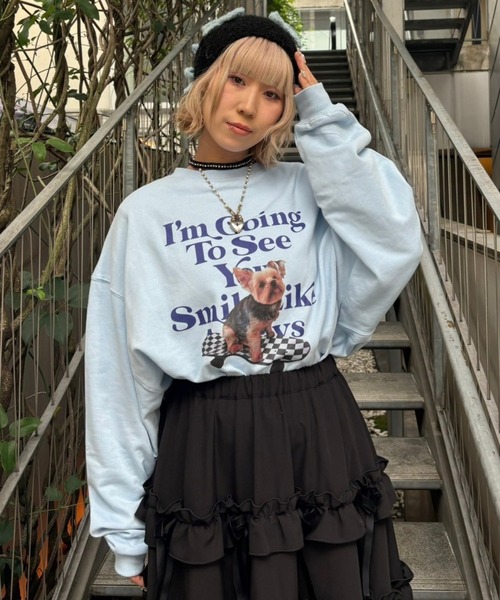 Candy Stripper（キャンディストリッパー）の「I'M GOING SWEAT ワンピース（スウェット・レディース・オフホワイト/ライトブルー/ネイビー/ヘザーグレー・2）」の21枚目の写真