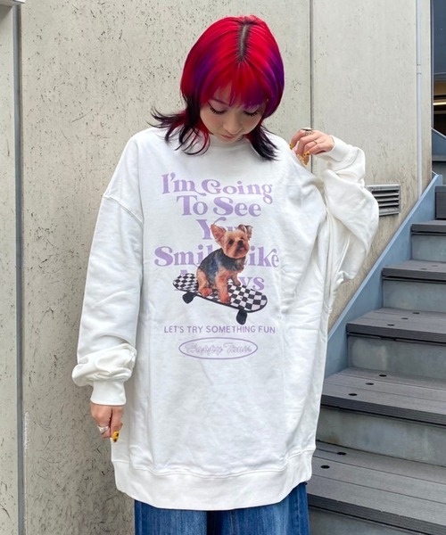 Candy Stripper（キャンディストリッパー）の「I'M GOING SWEAT ワンピース（スウェット・レディース・オフホワイト/ライトブルー/ネイビー/ヘザーグレー・2）」の18枚目の写真