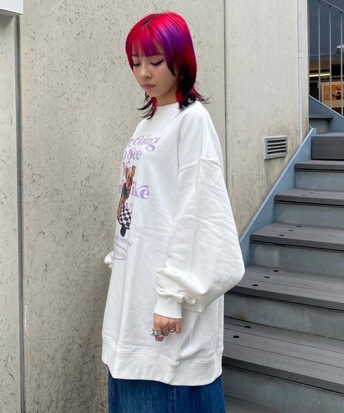 Candy Stripper（キャンディストリッパー）の「I'M GOING SWEAT ワンピース（スウェット・レディース・オフホワイト/ライトブルー/ネイビー/ヘザーグレー・2）」の15枚目の写真