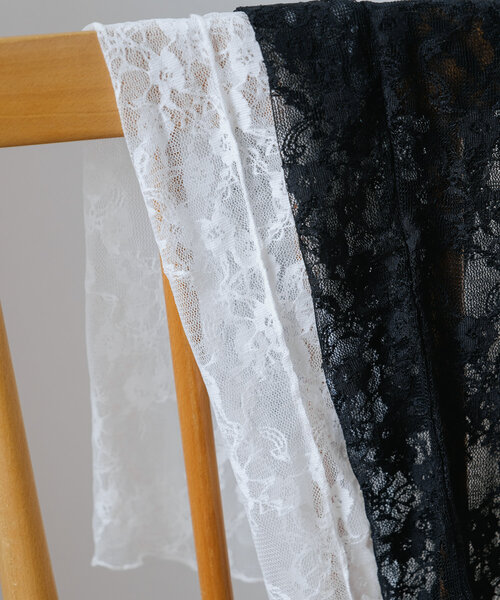 Kastane(カスタネ)の「レースハイソックス(ソックス/靴下・レディース・ホワイト/アイボリー/ブラック・FREE)」の8枚目の写真