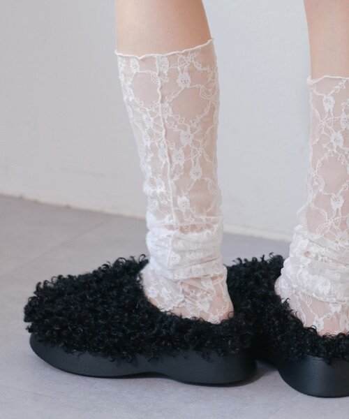 Kastane(カスタネ)の「レースハイソックス(ソックス/靴下・レディース・ホワイト/アイボリー/ブラック・FREE)」の12枚目の写真